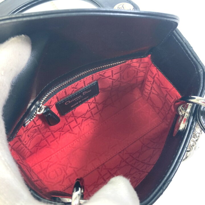 未使用保管品 袋付 Christian Dior ディオール カナージュ 狂え レザー 