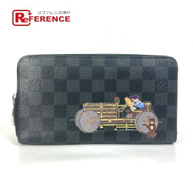 LOUIS VUITTON ルイヴィトン N63002 ダミエグラフィット イリュストレ ジッピーオーガナイザー ラウンドファスナー 長財布 ダミエグラフィットキャンバス メンズ ブラック 【中古】