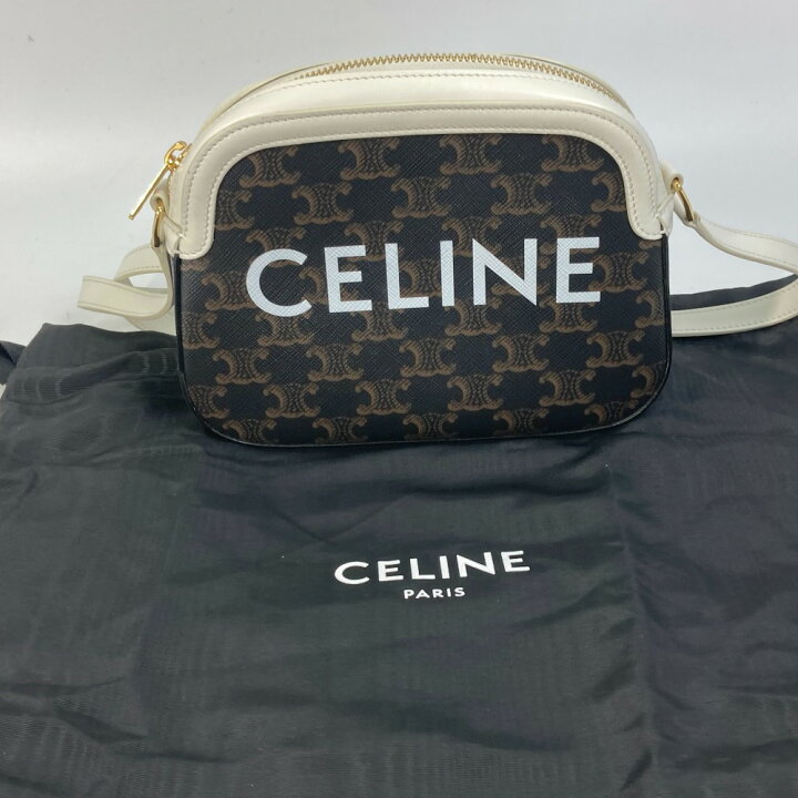 楽天市場】CELINE セリーヌ トリオンフ ロゴ 斜め掛け ポシェット  