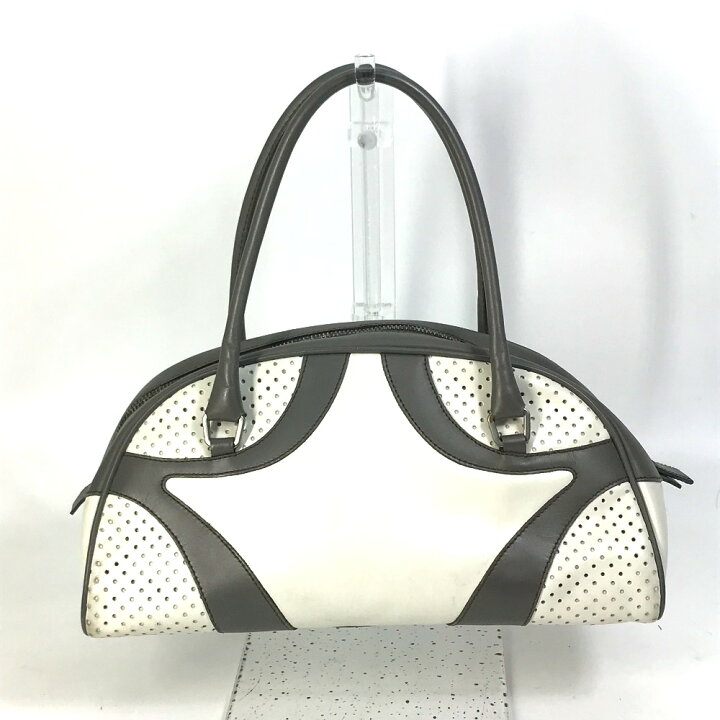PRADA プラダ ボーリングバッグ だぶつき ロゴ レザー 