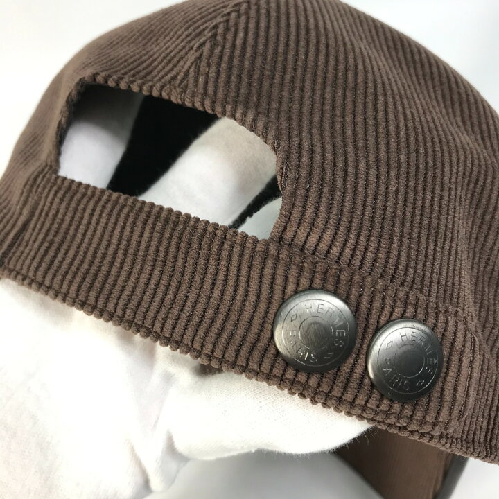 楽天市場】HERMES エルメス 072022N Hロゴ コーデュロイ 帽子 キャップ  
