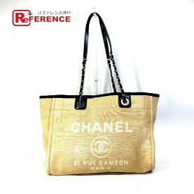 CHANEL シャネル ショルダーバッグ 肩掛け ドーヴィル 2WAY チェーンバッグ カバン トートバッグ キャンバス/レザー レディース ベージュ 【中古】