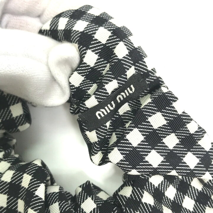 楽天市場】MIUMIU ミュウミュウ チェック ロゴ ヘアアクセサリー  