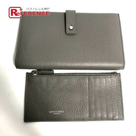 YVES SAINT LAURENT イヴ・サンローラン 504981 ロングウォレット サックドジュール コインケース付き 小銭入れ 長財布 レザー レディース グレー 【中古】