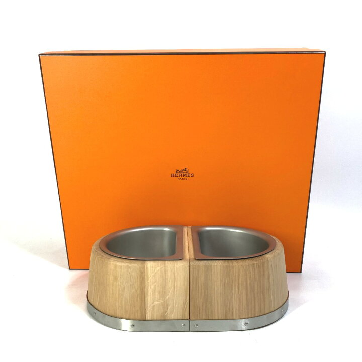 楽天市場】HERMES エルメス シェーヌダンクル 犬用ボウル PM セット 餌 