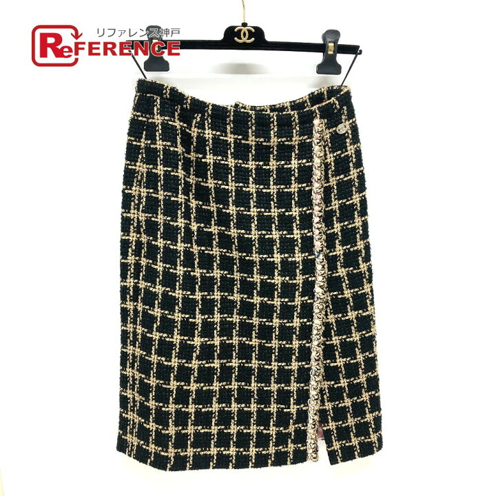 楽天市場】CHANEL シャネル P70539 チェック ツイード チェーン 21SS  