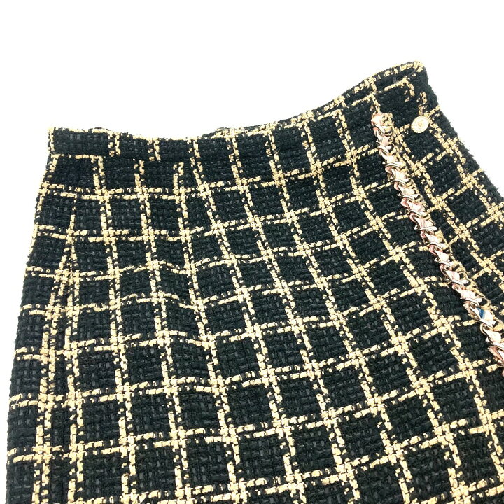 楽天市場】CHANEL シャネル P70539 チェック ツイード チェーン 21SS  