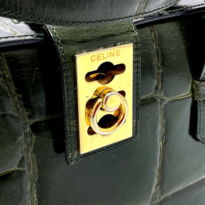 楽天市場】CELINE セリーヌ クロコ型押し ハンドバッグ カバン 