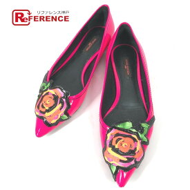 LOUIS VUITTON ルイヴィトン グラフィティ ローズ バラ 薔薇 フラットシューズ 靴 パンプス レザー レディース ピンク 【中古】