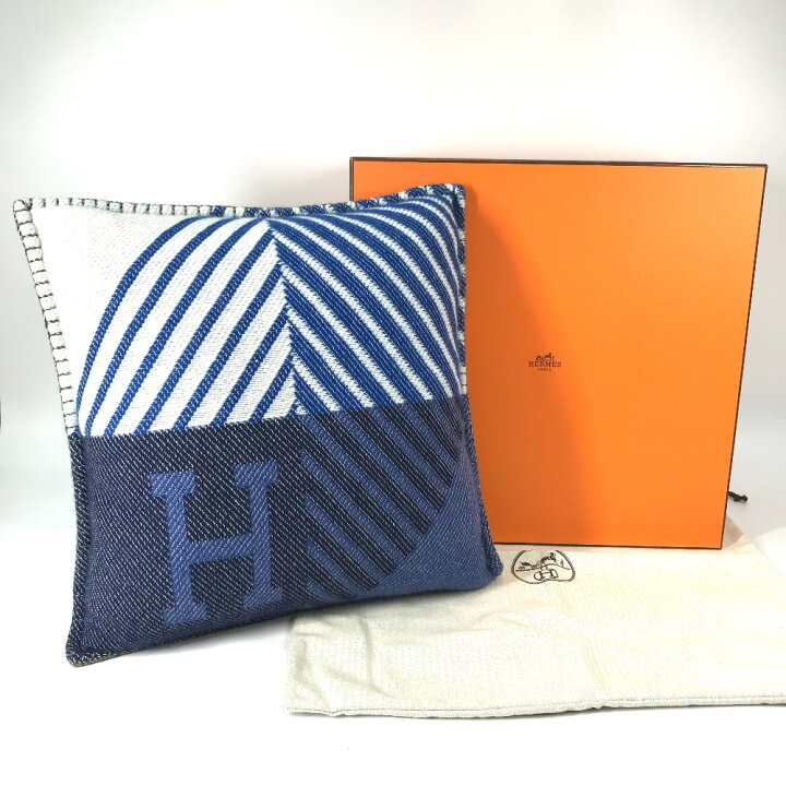 楽天市場】HERMES エルメス Hロゴ Hディアゴナル インテリア ピロー 枕 