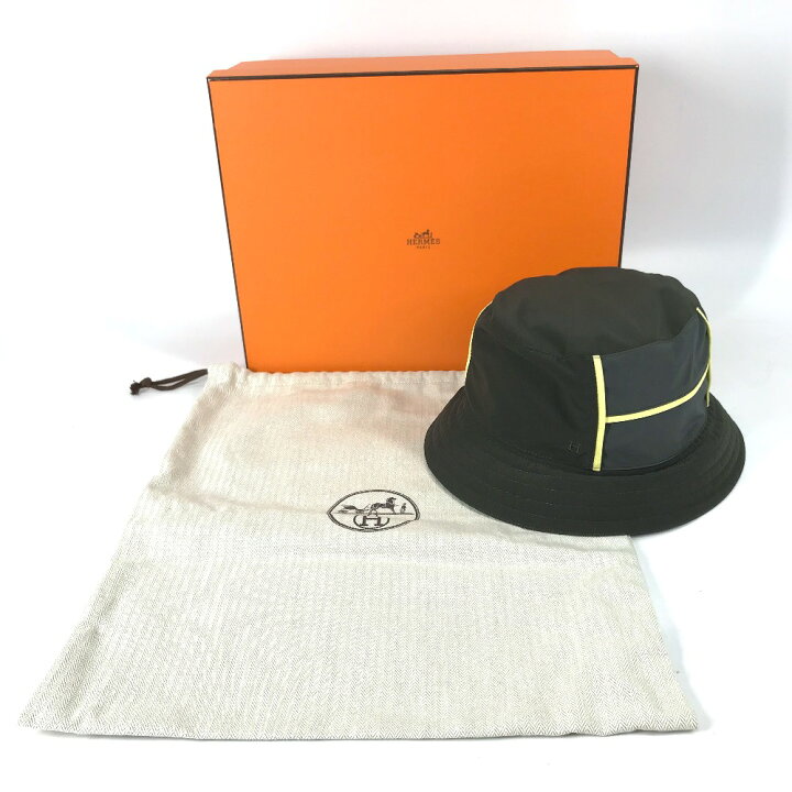 HERMES 帽子 エルメス ハット フレッド・ライン ナイロン