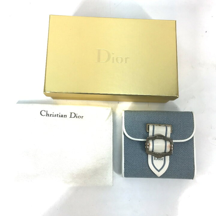 楽天市場】Dior ディオール バイカラー ロゴ Wホック コンパクト