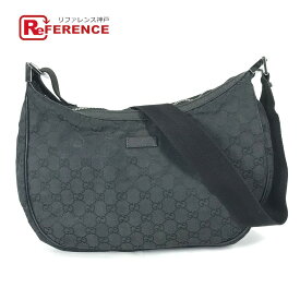 GUCCI グッチ 122790 GG 斜め掛け カバン ショルダーバッグ レザー/キャンバス レディース ブラック 【中古】