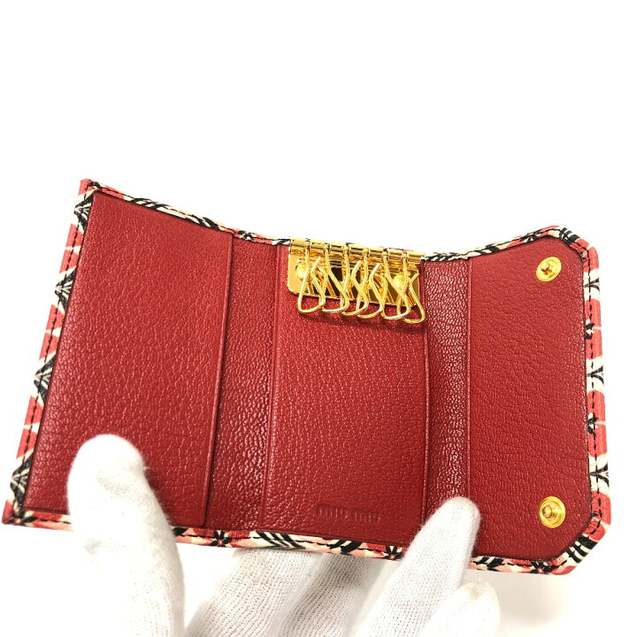楽天市場】MIUMIU ミュウミュウ ロゴ 花柄 6連 6連鍵ケース 小物 キー 