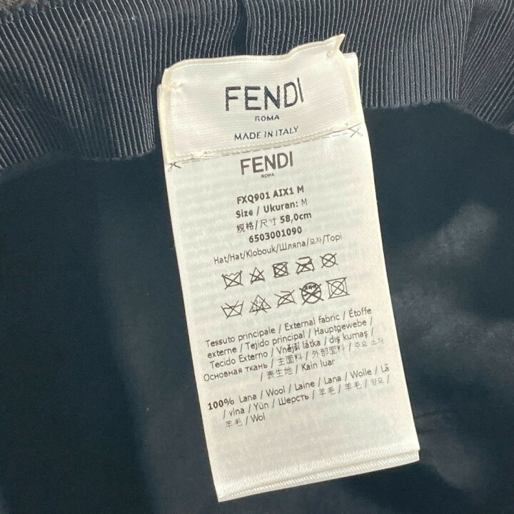 楽天市場】FENDI フェンディ FXQ901 内ズッカ 帽子 バケットハット  