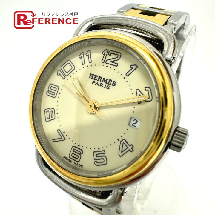 楽天市場】HERMES エルメス PU2.220 プルマン クォーツ デイト 腕時計  