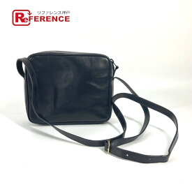 CELINE セリーヌ ヴィンテージ 馬車金具 カバン 斜め掛け ポシェット ショルダーバッグ レザー レディース ブラック 【中古】