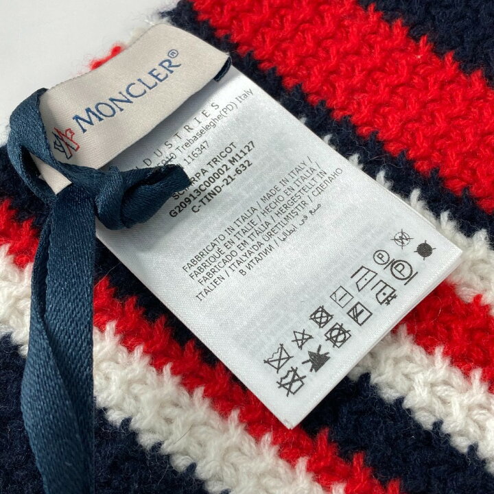楽天市場】MONCLER モンクレール ボーダー トリコロール ロゴ SCIARPA 