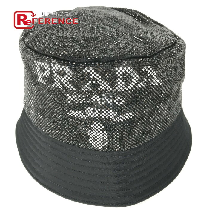 楽天市場】PRADA プラダ 1HC137 ロゴ スタッズ ハット帽 帽子 バケット  
