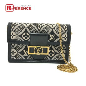 LOUIS VUITTON ルイヴィトン M69992 モノグラムジャガード ポルトフォイユ ドーフィーヌ チェーン Since 1854 ショルダーバッグ キャンバス レディース ネイビー 【中古】