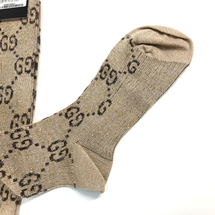 楽天市場】GUCCI グッチ 476525 ロゴ ラメ刺繍 GG ソックス 