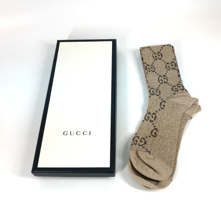 楽天市場】GUCCI グッチ 476525 ロゴ ラメ刺繍 GG ソックス 