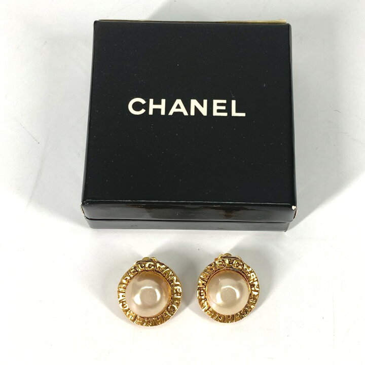 楽天市場】CHANEL シャネル ヴィンテージ ラウンドロゴ フェイクパール 