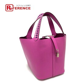 HERMES エルメス ピコタンロック MM トレサージュ カバン トートバッグ ピコタンロックMM ハンドバッグ ヴォーエプソン レディース パープル系 【中古】