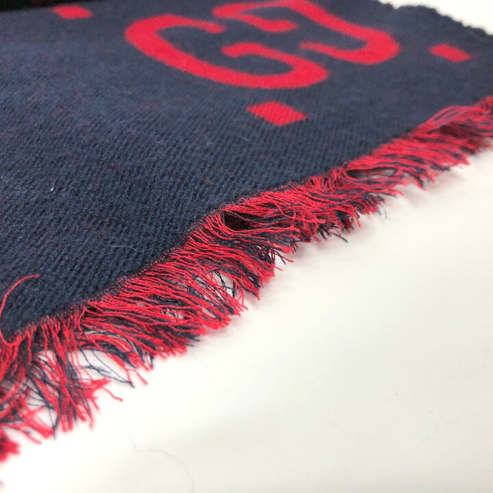楽天市場】GUCCI グッチ 495592 GG柄 ロゴ ジャガード マフラー ウール 