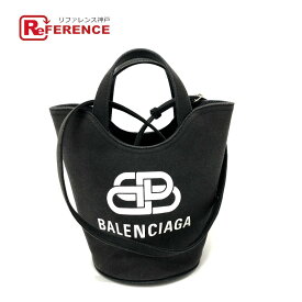 BALENCIAGA バレンシアガ 619979 ウェーブXS 2WAY バッグ ハンドバッグ キャンバス レディース ブラック 【中古】