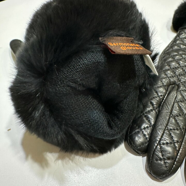 専用です。Sermoneta 紫色レザー手袋 ファー付き 美品（楽天市場 