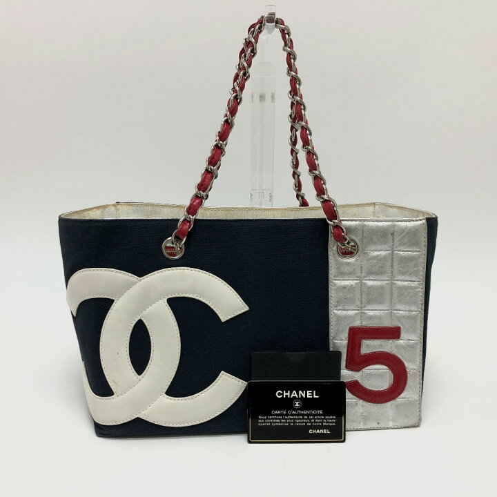 楽天市場】CHANEL シャネル No5 チョコバー チェーン トートバッグ 