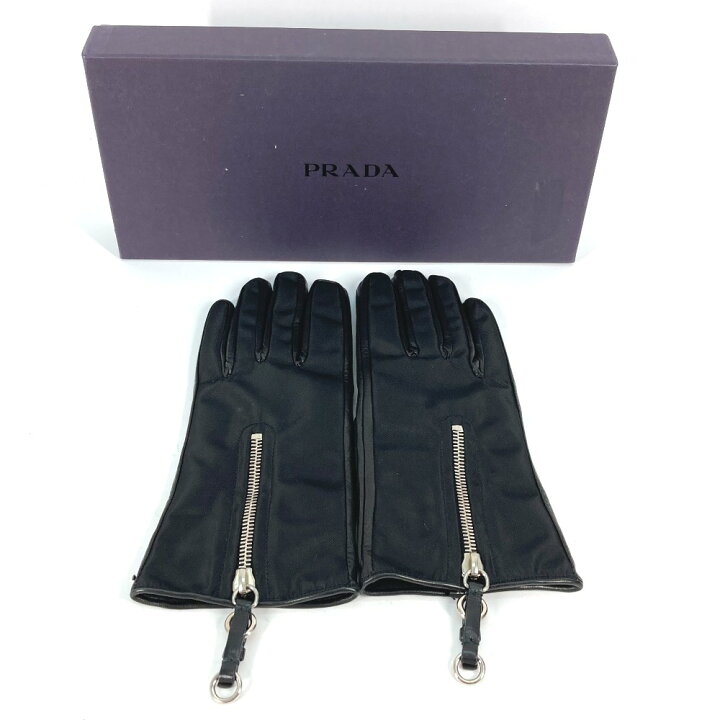 楽天市場】PRADA プラダ グローブ ジップ 手袋 ラムスキン メンズ 