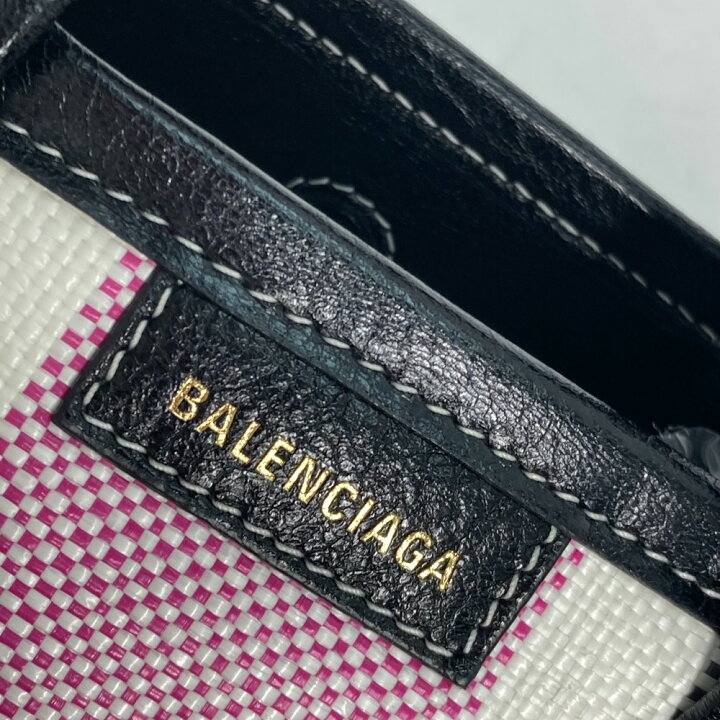 楽天市場】BALENCIAGA バレンシアガ 671404 ストライプ BARBES SMALL 