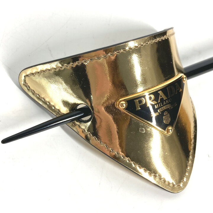 楽天市場】PRADA プラダ 1IF004 ヘアアクセサリー トライングルロゴ  