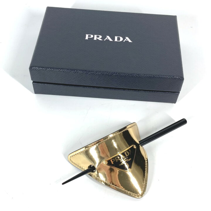 楽天市場】PRADA プラダ 1IF004 ヘアアクセサリー トライングルロゴ 