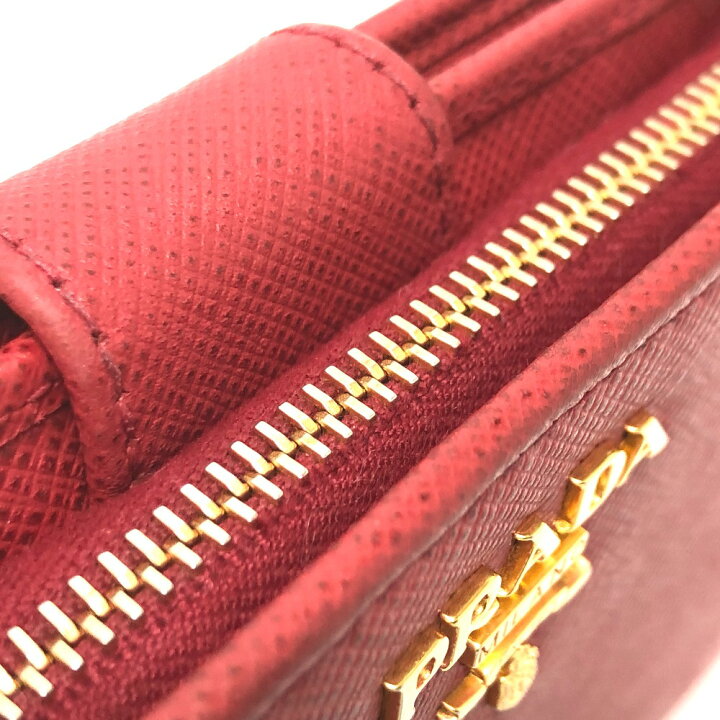 楽天市場】PRADA プラダ 1ML018 ロゴ 2つ折り財布 サフィアーノレザー  