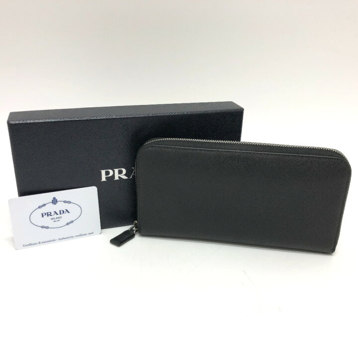 楽天市場】PRADA プラダ 2ML317 ロゴ ラウンドファスナー 財布 長財布  