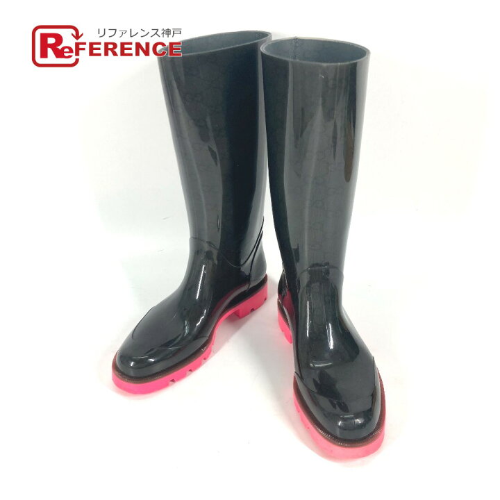 楽天市場】GUCCI グッチ ロングブーツ バイカラー 長靴 ロゴ レイン  