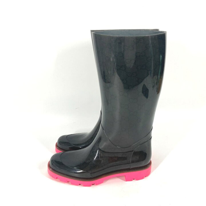 楽天市場】GUCCI グッチ ロングブーツ バイカラー 長靴 ロゴ レイン  