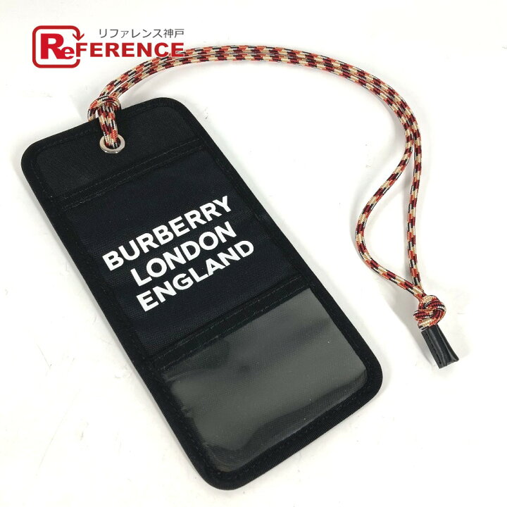 楽天市場】BURBERRY バーバリー パスケース ロゴ ネックストラップ付  
