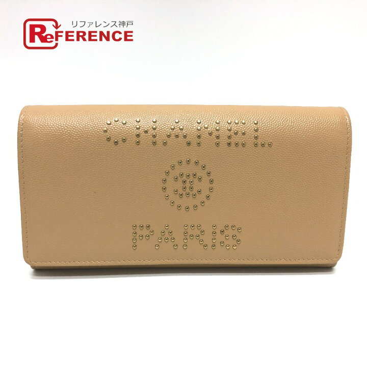 楽天市場】CHANEL シャネル ロングウォレット スタッズ ロゴ 2つ折り 