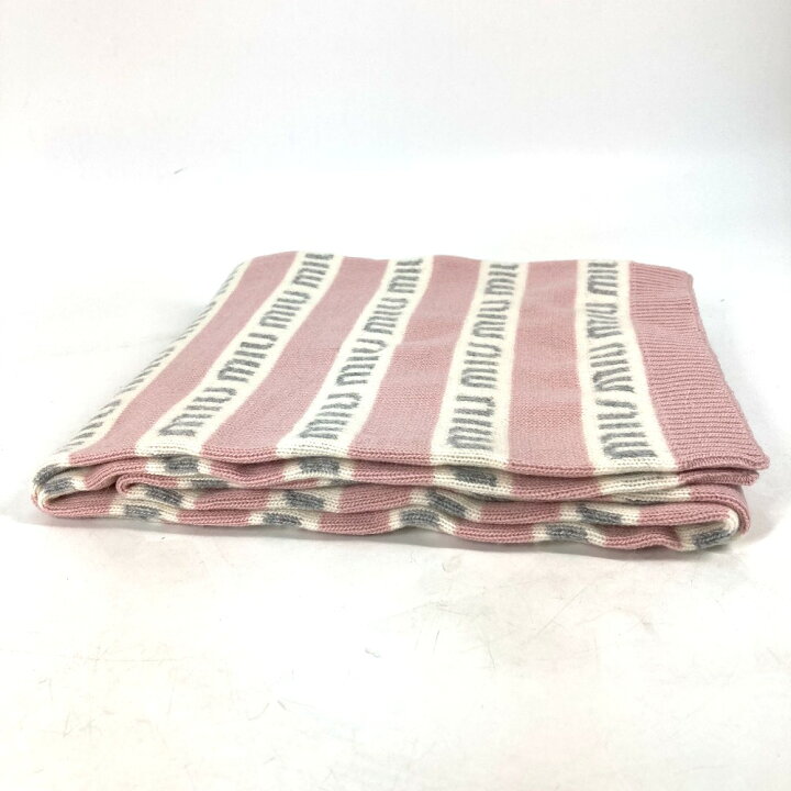 楽天市場】MIUMIU ミュウミュウ 5FS031 ロゴ マフラー ウール/カシミヤ  