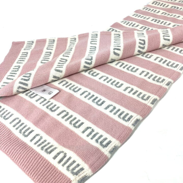 楽天市場】MIUMIU ミュウミュウ 5FS031 ロゴ マフラー ウール/カシミヤ  