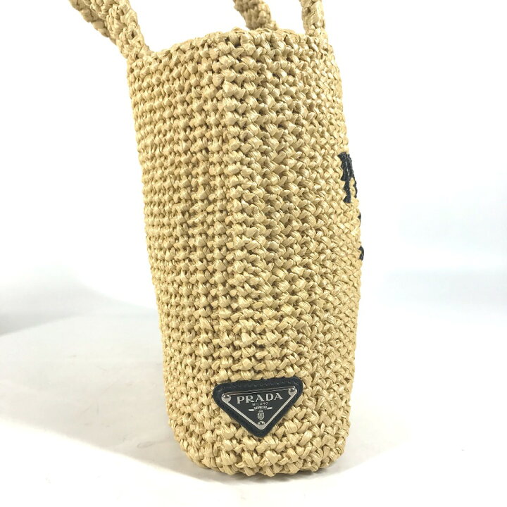 楽天市場】PRADA プラダ 1BG422 カゴバッグ ストローバッグ クロシェ  