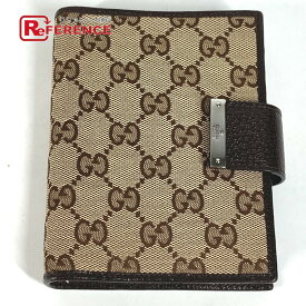 GUCCI グッチ 115240 システム手帳 GG リフィル付き 手帳カバー GGキャンバス/レザー レディース ベージュ 【中古】