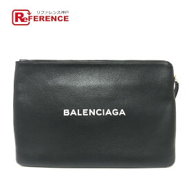BALENCIAGA バレンシアガ 492467 ロゴ ショッピング セカンドバッグ バッグ クラッチバッグ カバン ハンドバッグ クラッチバッグ レザー メンズ ブラック 【中古】