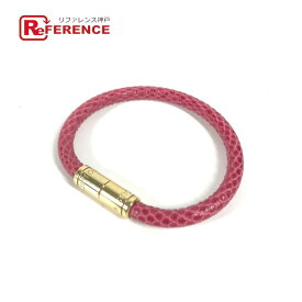LOUIS VUITTON ルイヴィトン バングル ブラスレ・キープ イット アクセサリー ブレスレット リザード レディース レッド系 【中古】