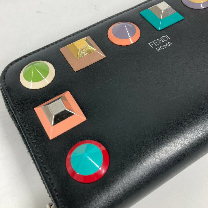 楽天市場】FENDI フェンディ ロングウォレット マルチスタッズ ロゴ 