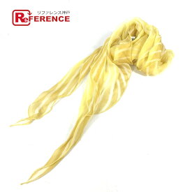 HERMES エルメス 三角 トライアングル ストライプ スカーフ シルク レディース イエロー 【中古】